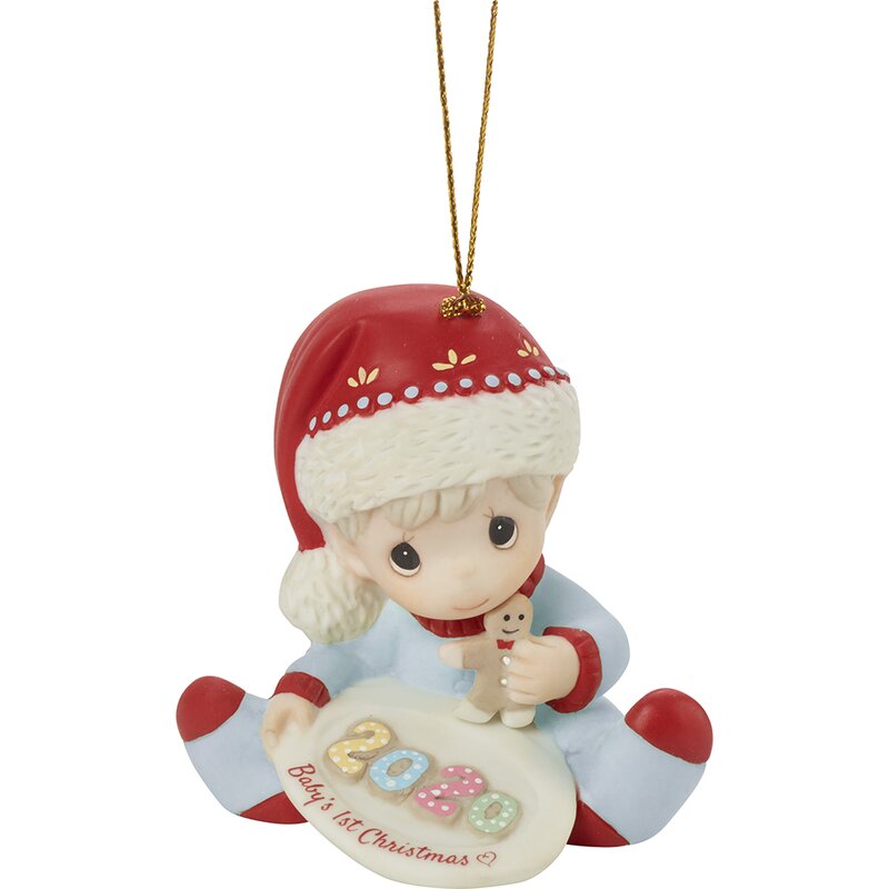 Precious Moments Baby's 1St Christmas 2020 Dated Boy Bisque Porcelain